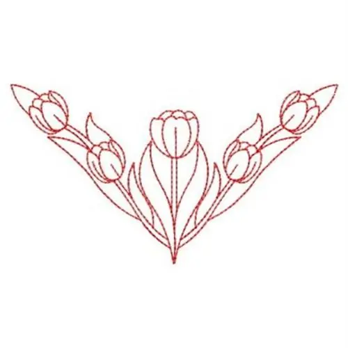 Redwork Tulip Triangle Embroidery Design Free Returns