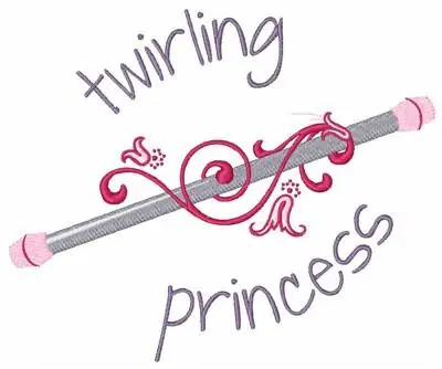 Twirling Princess Baton Embroidery Design Place Order