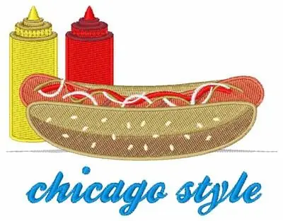 Chicago Style Hot Dog Embroidery Design Hot Picks