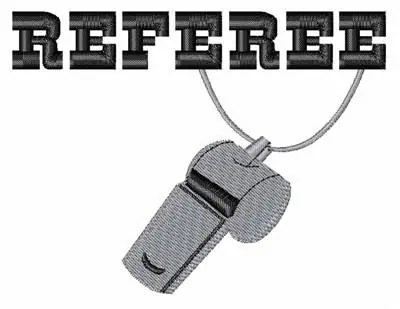Fast Shipping Referee Whistle Embroidery Design