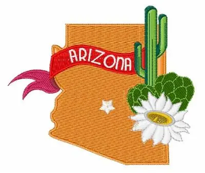 Arizona State Map Embroidery Design Limited Edition