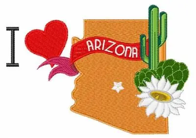 Get Yours I Love Arizona Embroidery Design