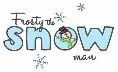 Frosty the Snow Man Embroidery Design Holiday Sale