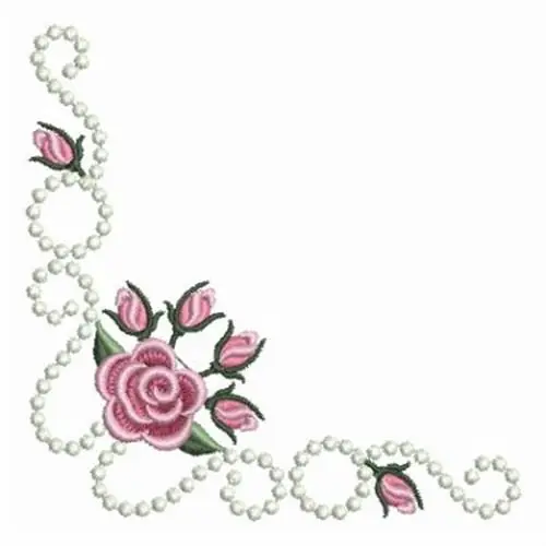 Buy Online Swirly Rose Corner Embroidery Design