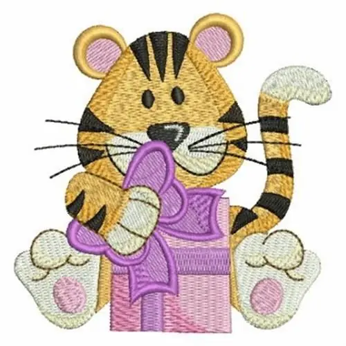 Birthday Present Embroidery Design Authentic