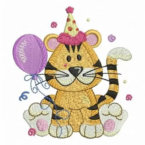 Birthday Tiger Embroidery Design While Supplies Last