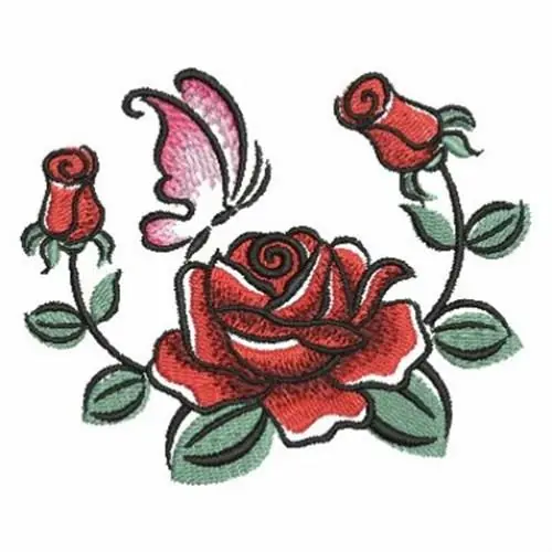 Bulk Order Rose & Butterfly Embroidery Design