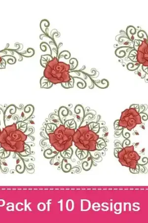Art Deco Roses Embroidery design pack by Ace Points, Embroidery Packs on EmbroideryDesigns.com Sale