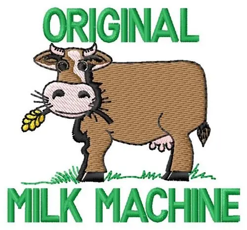 Milky Cow Embroidery Design Crafted