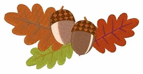 Trending Acorn Leaves Embroidery Design