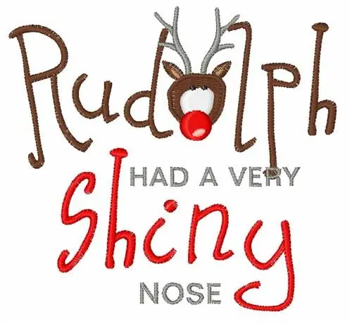 Popular Rudolphs Shiny Nose Embroidery Design