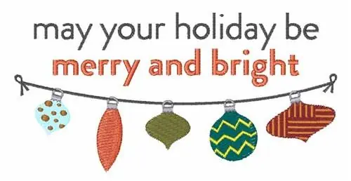 Merry Holiday Embroidery Design Brand New