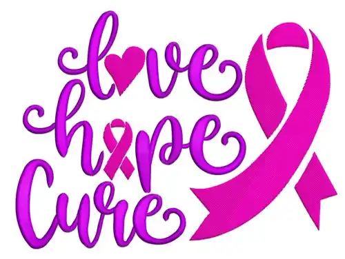 Affordable Love Hope Cure Embroidery Design