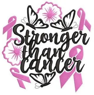 Premium Stronger Than Cancer Embroidery Design
