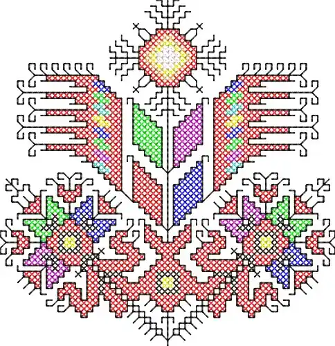 Fresh Stock Geometric Floral Harmony Embroidery Design