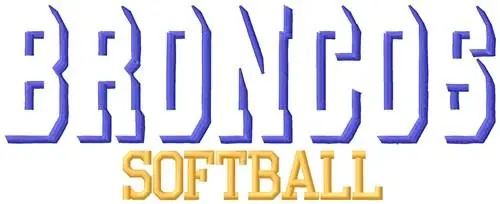 Broncos Softball Embroidery Design Worldwide Shipping