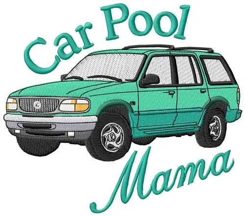 Car Pool Mama Embroidery Design Exclusive