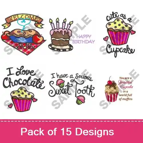 Treat Your Sweet Tooth! Embroidery design pack by Great Notions, Embroidery Packs on EmbroideryDesigns.com Brand New
