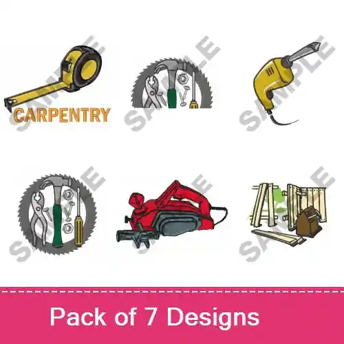 Handy Mans Tools Embroidery design pack by Great Notions, Embroidery Packs on EmbroideryDesigns.com Popular