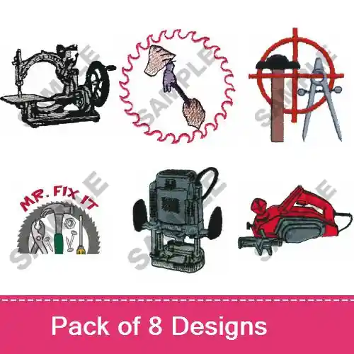 Don’t Miss Out Mr. Fix It Embroidery design pack by Great Notions, Embroidery Packs on EmbroideryDesigns.com