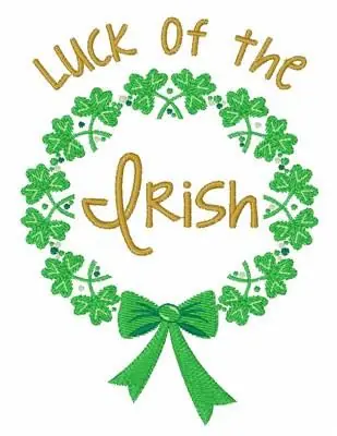 Reduced Price Lucky Irish Wreath Embroidery Design