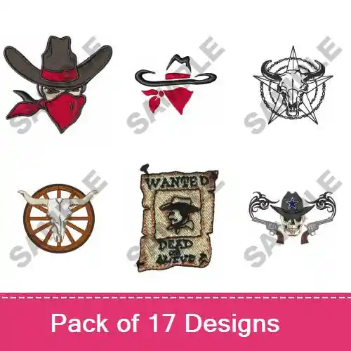 Wild West Decor Embroidery design pack by Great Notions, Embroidery Packs on EmbroideryDesigns.com Cheap