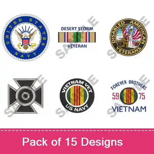 Military Ribbons & Insignias Embroidery design pack by Great Notions, Embroidery Packs on EmbroideryDesigns.com Mega Sale