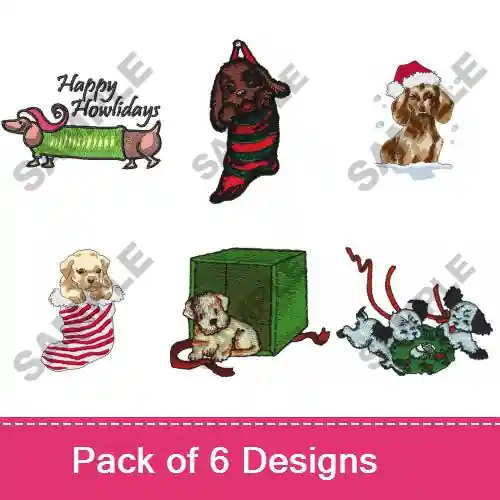 Happy Howlidays! Embroidery design pack by Great Notions, Embroidery Packs on EmbroideryDesigns.com Factory Price