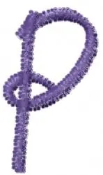 Certified Love Curls Lowercase P Embroidery Design