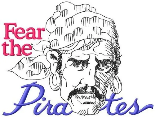 Same Day Shipping Fear The Pirates Embroidery Design