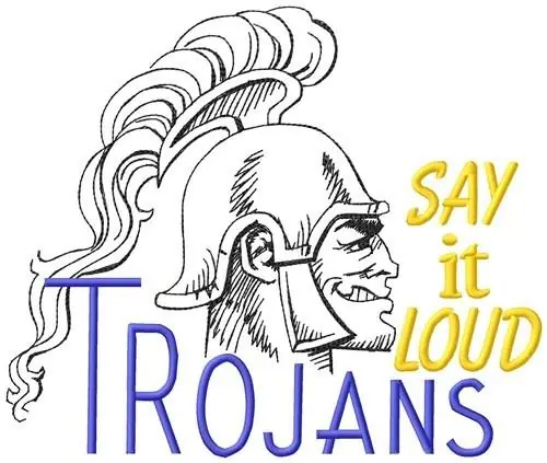 Direct From Factory Say It Loud Trojans Embroidery Design