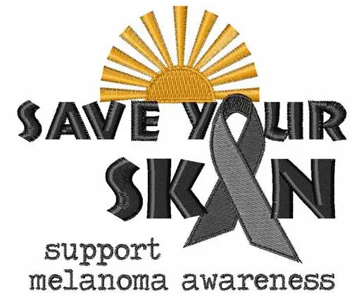 Melanoma Awareness Embroidery Design Modern