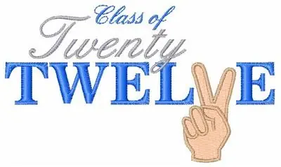 Class Of Twenty Twelve Embroidery Design Fast Shipping