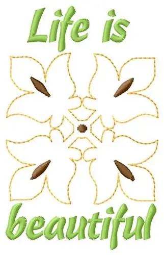 Life Is Beautiful Embroidery Design Cheap