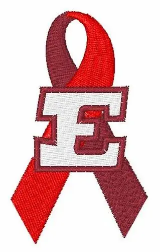 Awareness Ribbon Font E Embroidery Design Last Chance