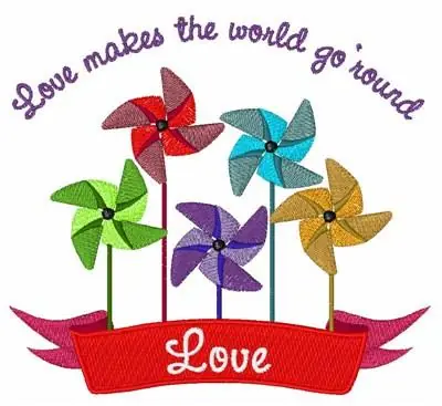 Grab Now Love Pinwheel Embroidery Design