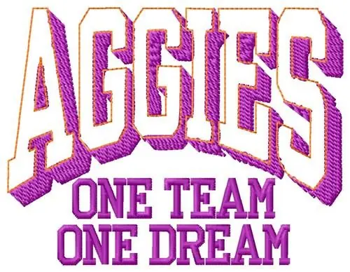 Aggies One Team Embroidery Design Sale