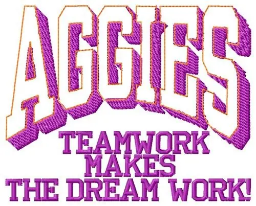 Aggies Teamwork Embroidery Design Viral
