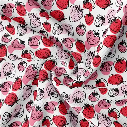 Special Discount Strawberry Liverpool Bullet Textured Stretch Solid Strip Thick Knit Jersey Fabric