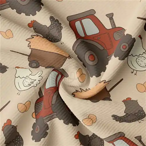 Fresh Stock Tractor Farm Liverpool Bullet Textured Stretch Solid Strip Thick Knit Jersey Fabric