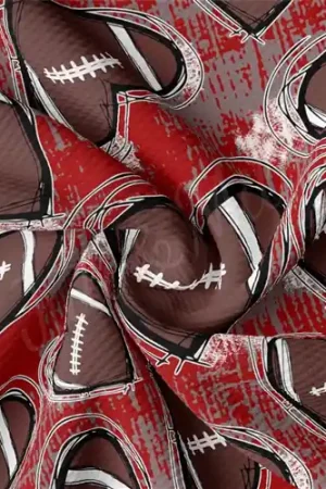 Football Printed Liverpool Bullet Textured Stretch Solid Strip Thick Knit Jersey Fabric Deal