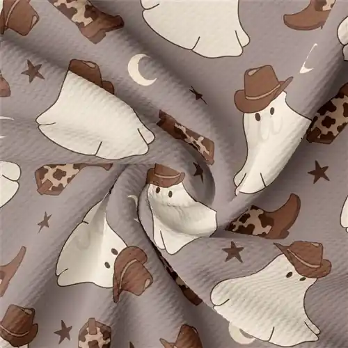 Fall Halloween cowboy ghosts Liverpool Bullet Textured Stretch Solid Strip Thick Knit Jersey Fabric Order Now