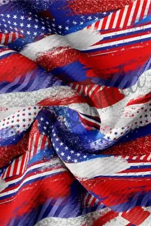 Premium Patriotic Printed Liverpool Bullet Textured Stretch Solid Strip Thick Knit Jersey Fabric