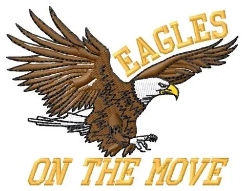 Warranty Included Eagles On Move Embroidery Design