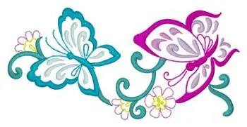 Butterfly Accent Embroidery Design Free Delivery