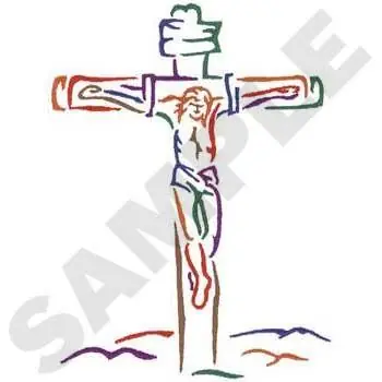 Secure Checkout Jesus On Cross Embroidery Design