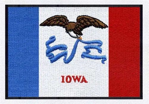 Iowa Flag Embroidery Design Affordable