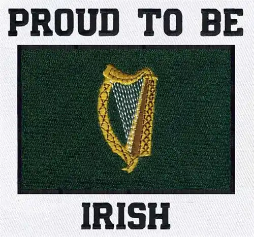 Proud Irish Embroidery Design Certified
