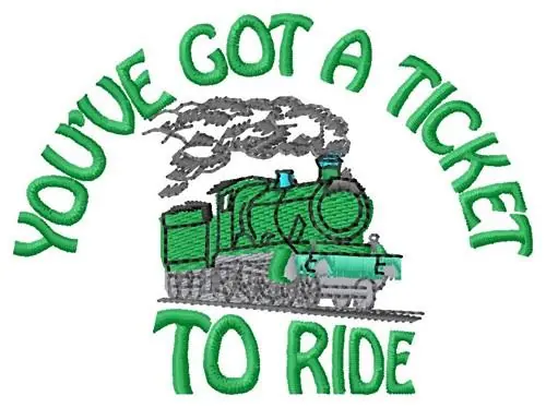 Don’t Miss Out Ticket To Ride Embroidery Design