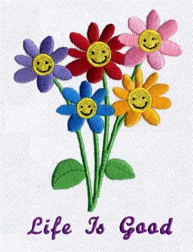 In Demand Happy Flowers Embroidery Design